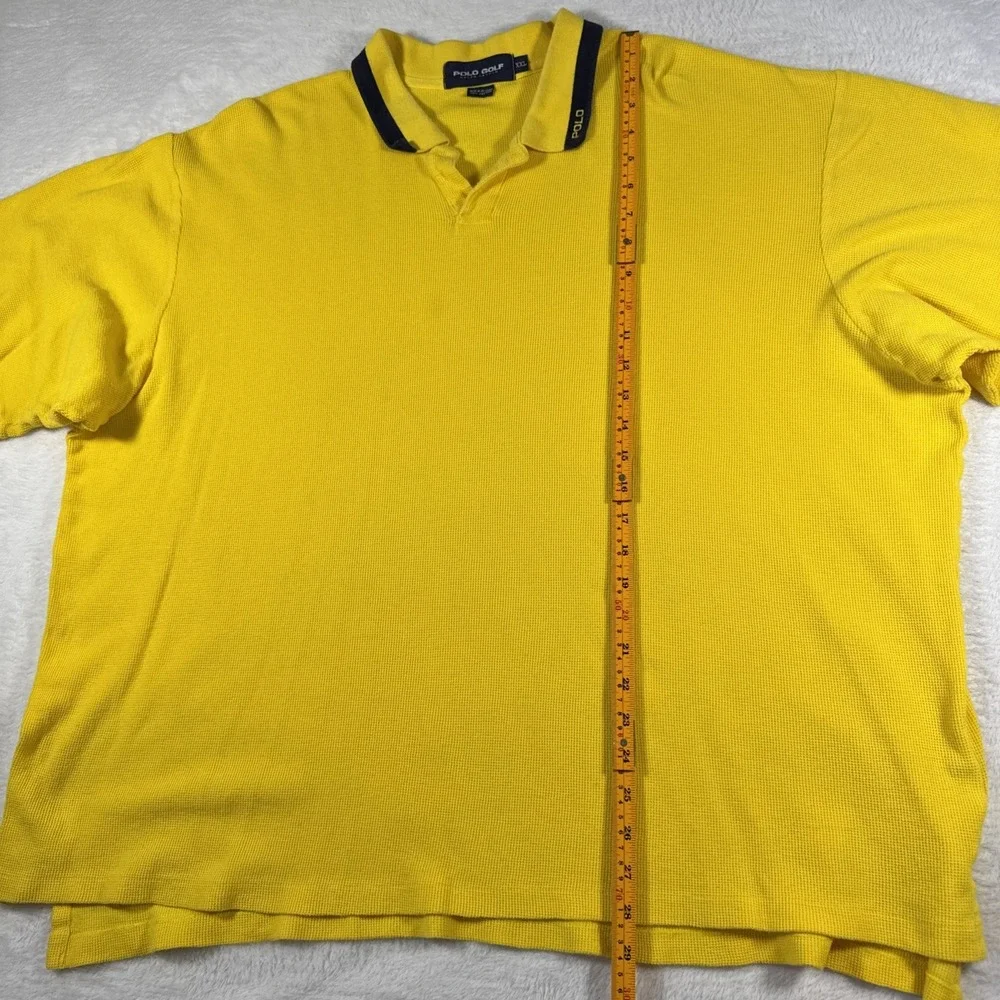 Ralph Lauren Vintage Polo Adult Shirt‎ 2XL Yellow Casual Golf Tennis Preppy Men